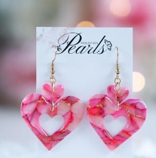Pink Heart Shape Earrings