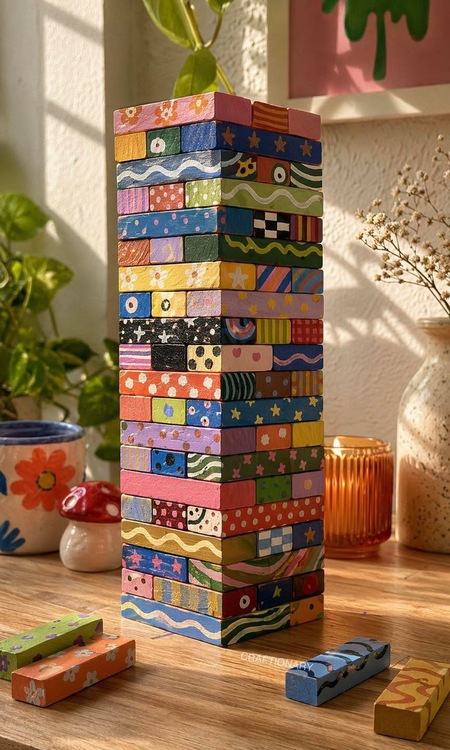 hand-painting-jenga-blocks