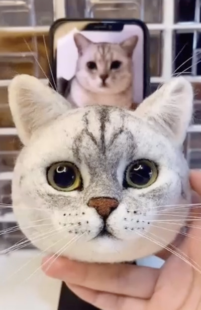 Needle-felting-Realistic-Cat-Sculpture