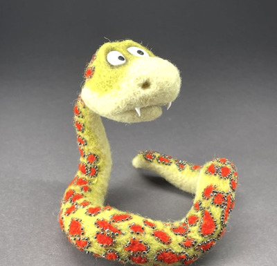 needle-felting-Textured-Snake