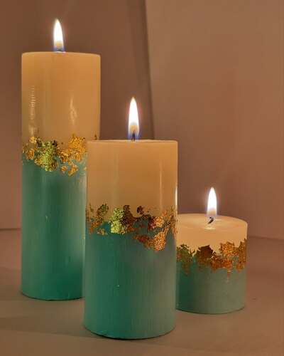 Gold-Foil-and-Metallic-Accents---Add-a-luxurious-touch-hand-painted-candles-diy