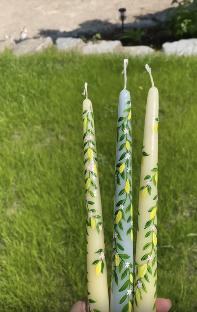 Lemon-Branches-hand-painted-candles-diy