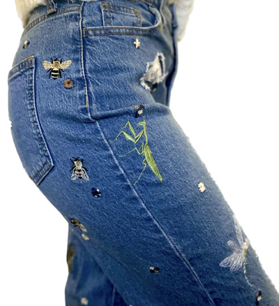 Nature-jeans-with-florals-and-friendly-insects