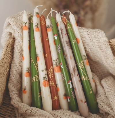 Pumpkins-and-Mushrooms-hand-painted-candles-diy