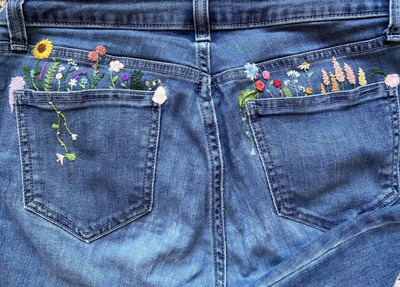 Use-Milliners-Needle-to-Mend-your-jeans-with-Bullion-Stitches