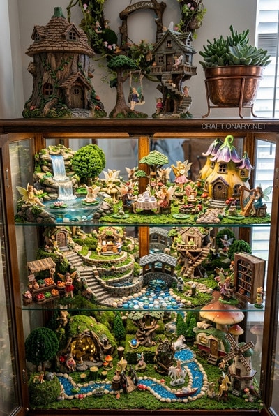 display-fairy-garden-collection-in-a-cabinet