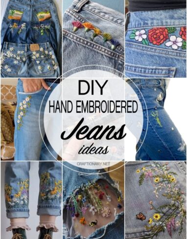 30 Most Popular Floral Hand Embroidered Jeans Ideas