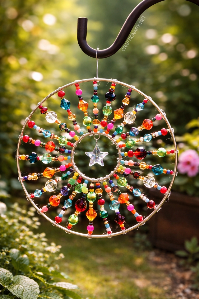 DIY-sunburst-beaded-suncatcher-with-double-ring-circular-dial