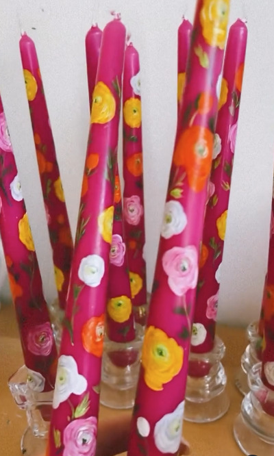 ranunculus-pansies-hand-painted-candles-diy
