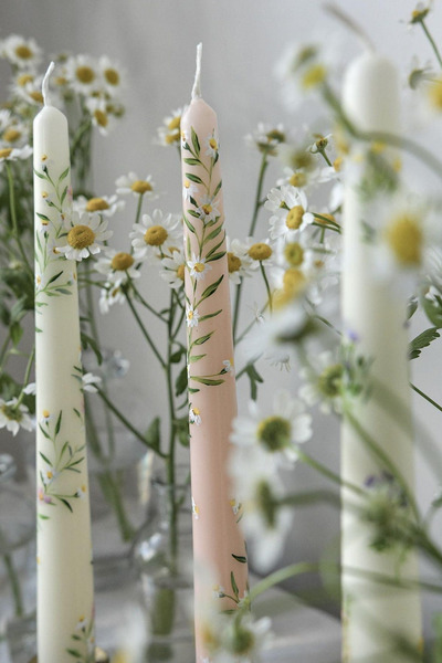 tulips-daisies-handpainted-candles-diy