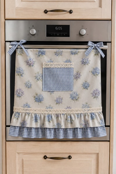 vintage-fabric-kitchen-towel-oven-display-idea