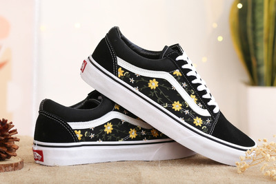 Bright-Florals-embroidery-on-Black-Vans
