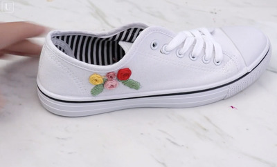 hand-embroidered-Satin-Stitch-Tiny-Red-and-Pink-Flowers-on-White-Sneakers