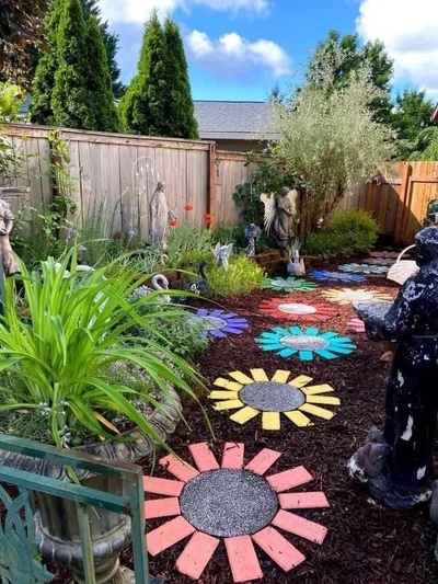 painted-bricks-flower-art-pathway-diy