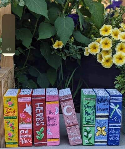painting-bricks-to-look-like-books