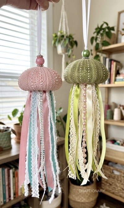 seashell-and-fabric-scrap-ribbons-jellyfish-diy