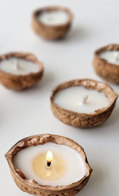 walnut-shell-craft-idea-candles