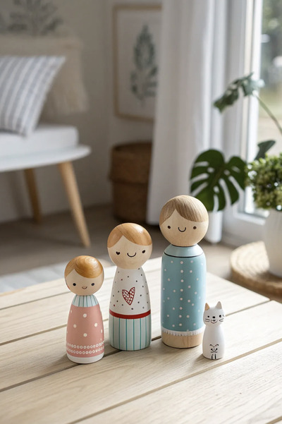 Painting-Peg-Doll-Family