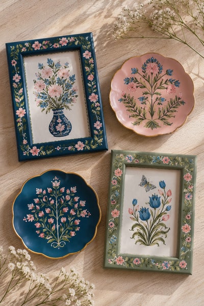 hand-painted-folkart-inspired-decor-frames-and-wall-plates