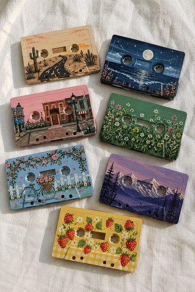 hand-painted-upcycled-old-cassettes
