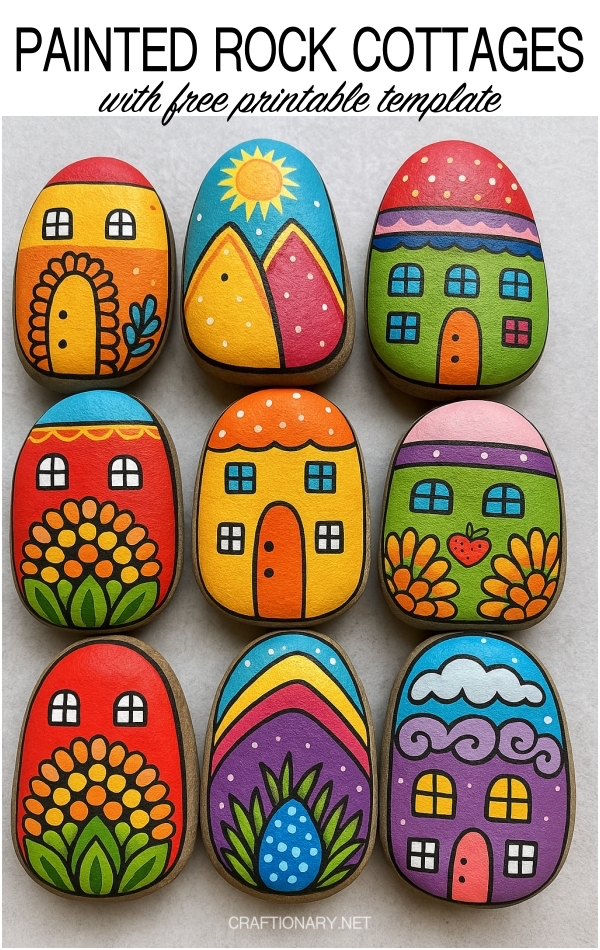painted-rock-cottages-simple-easy-for-kids-adults-with-FREE-PRINTABLE