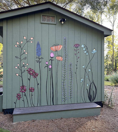 Floral-Painted-Shed