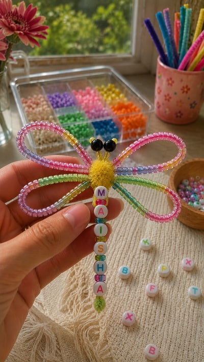beaded-pipe-cleaner-firefly-charm