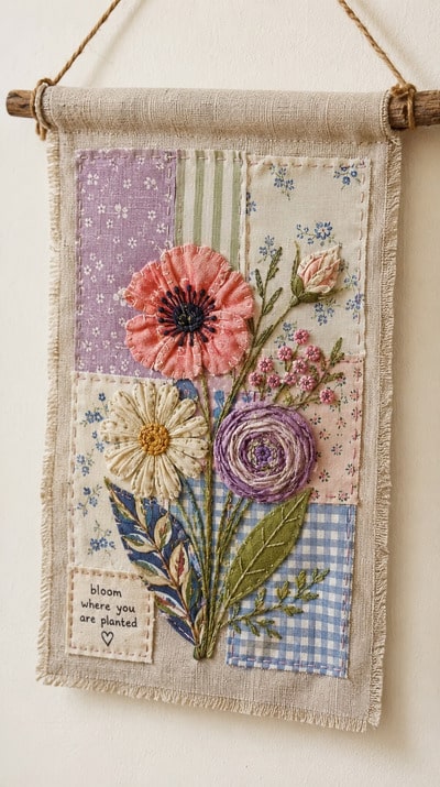 fabric-scraps-patchwork-wall-art-idea