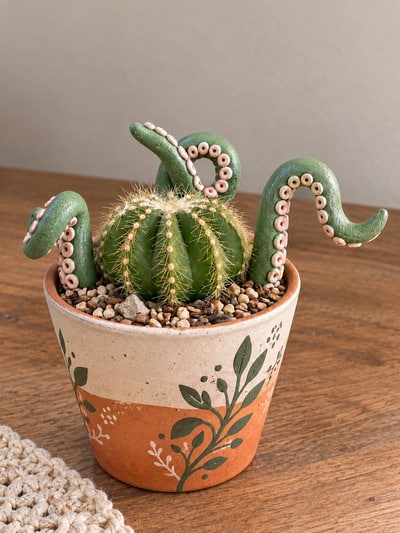 cute-clay-cactus-octopus-plant-pot