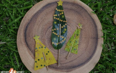 Leaf-Painting-Painted-Leaf-Christmas-Tree-Ornaments