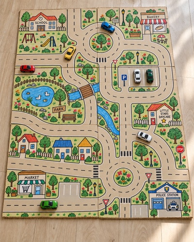 cardboard-kids-car-playing-mat-cityscape-drawing
