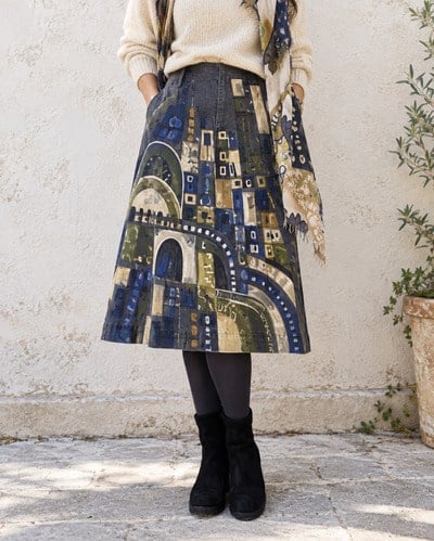 denim-skirt-fabric-painting