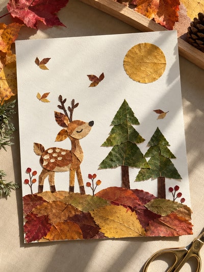 dried-fallen-leaves-cutout-paper-art