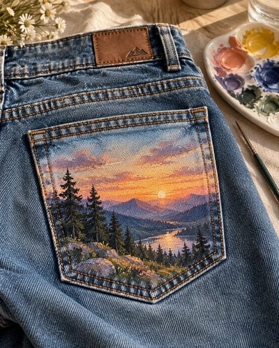 landscape-on-jeans-pocket-fabric-painting-idea