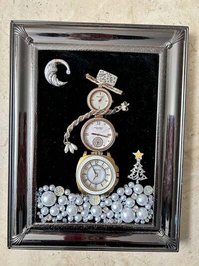 vintage-watch-dial-snowman-art