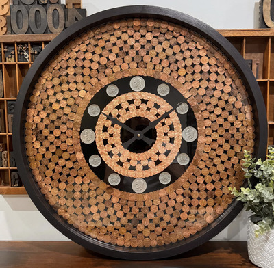 Copper-Penny-Large-Wall-Clock