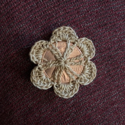 Crocheted-Penny-Brooch