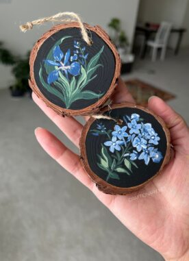 Hand Painted Wood Slices: Easy Flower Painting Mindful Crafting