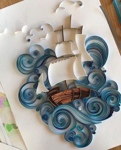 paper-quilling-swirls-and-abstract-designs-ship-on-waves