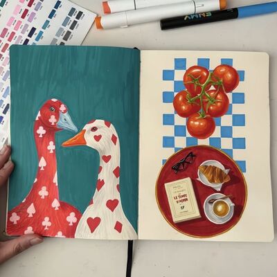 abstract-brush-strokes-art-journaling-a-day-page