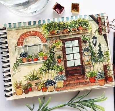 fantasy-art-journal-painting-with-watercolors-page