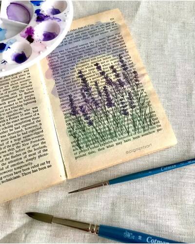 painting-art-a-day-on-old-book-pages-journal
