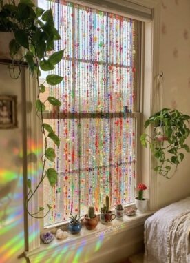 How to Make a DIY Rainbow Beaded Window Curtain