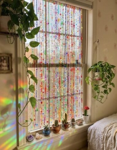 How to Make a DIY Rainbow Beaded Window Curtain