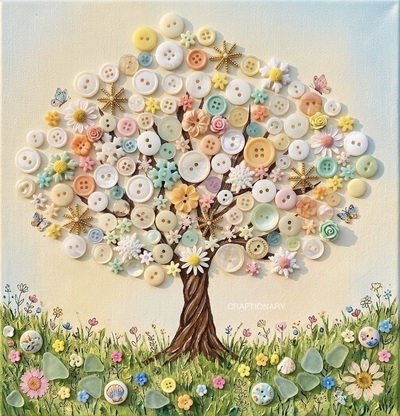 button-art-summer-tree-diy