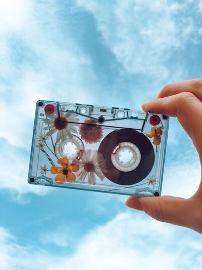 dried-flowers-cassette-tape-old-retro-art-diy