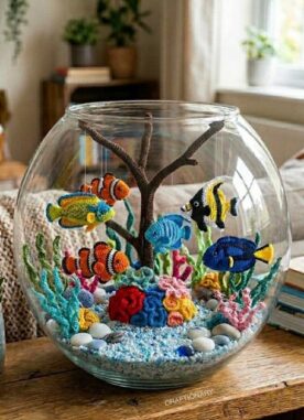 DIY Crochet Aquarium in a Fishbowl – Assembly Instructions
