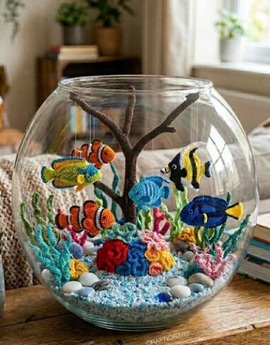DIY Crochet Aquarium in a Fishbowl – Assembly Instructions