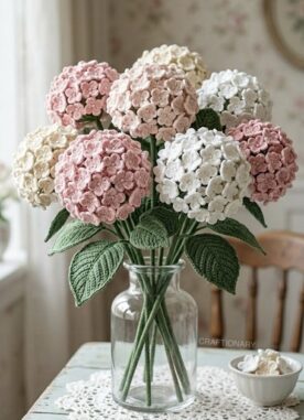Crochet Realistic Hydrangea Bouquet: Free Pattern Instructions