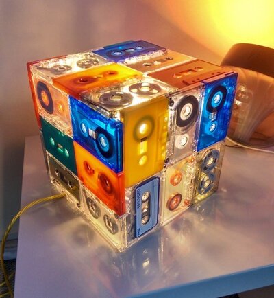 old-cassettes-table-lamp-cube-lighted-repurposed